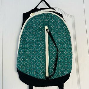 Sherpani Access LE Backpack Black & Green Quilted Floral Travel Bag